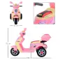 Coche Triciclo Moto Eléctrica Infantil Correpasillos a Batería Niños +3 años 6V Metal + PP 108x51x75cm Rosa