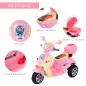 Coche Triciclo Moto Eléctrica Infantil Correpasillos a Batería Niños +3 años 6V Metal + PP 108x51x75cm Rosa
