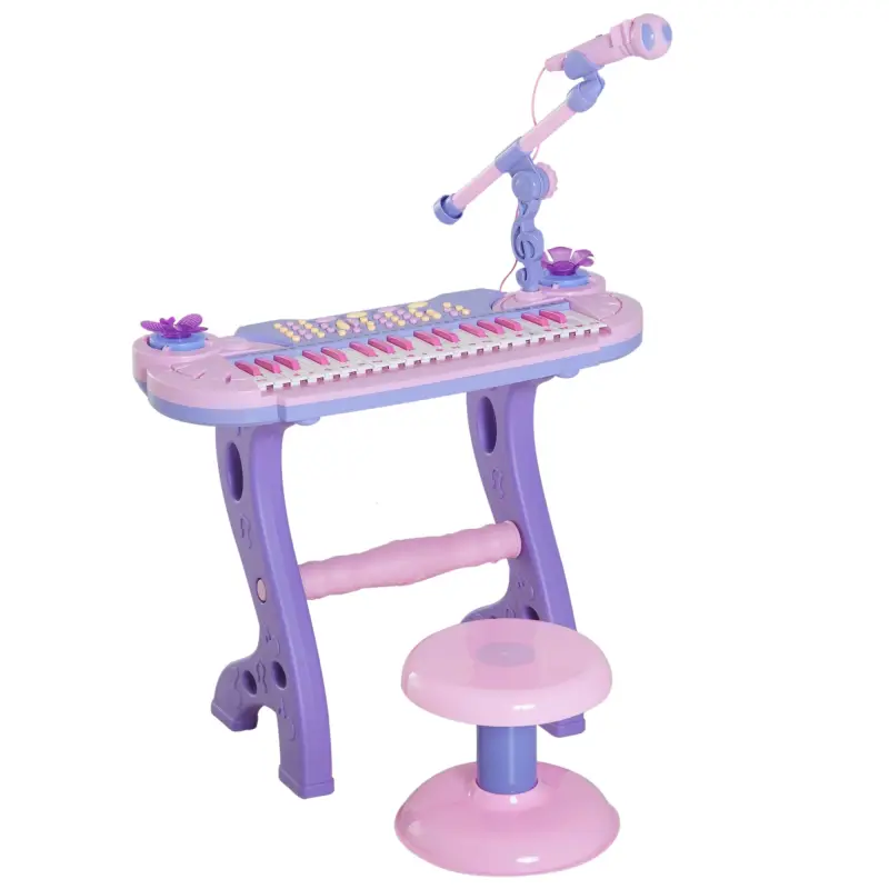 Piano Infantil 37 Teclas Teclado Electrónico Juego de Piano Regalo Juguete Educativo para Niños +3 Años con Micrófono Taburete L Piano Infantil 37 Teclas Teclado Electrónico Juego de Piano Regalo Juguete Educativo para Niños +3 Años con Micrófono Taburete L