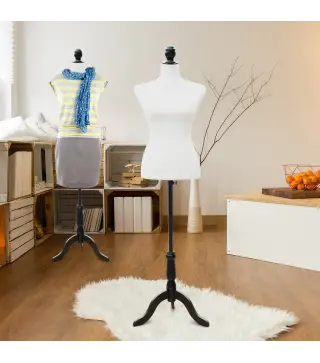 Maniquí de Costura Femenino Maniquí de Costura Ajustable a 130-168 cm con Trípode de Madera para Fotografía de Moda Exposición d