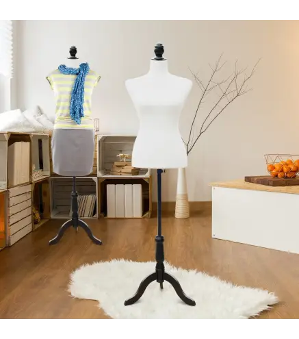 Maniquí de Costura Femenino Maniquí de Costura Ajustable a 130-168 cm con Trípode de Madera para Fotografía de Moda Exposición d