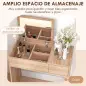 Tocador de Maquillaje con Taburete Mesa de Maquillaje con Espejo Tapa Abatible y Cajas 80x40x79 cm y 40x30x40 cm Tocador de Maquillaje con Taburete Mesa de Maquillaje con Espejo Tapa Abatible y Cajas 80x40x79 cm y 40x30x40 cm