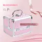 Maletín de Maquillaje Organizador Cosméticos Profesional Estuche de Maquillaje Caja de Belleza Portátil Con Espejo Cerradura Var