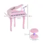 Piano Infantil 37 Teclas Teclado Electrónico Piano para Niños con Micrófono Taburete Luces y 22 Canciones USB/MP3 Karaoke Modo d