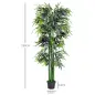 Planta Artificial 180 cm con Cañas Maceta Árbol Artificial Decoración para Hogar Salón Oficina Verde
