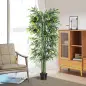 Planta Artificial 180 cm con Cañas Maceta Árbol Artificial Decoración para Hogar Salón Oficina Verde