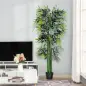 Planta Artificial 180 cm con Cañas Maceta Árbol Artificial Decoración para Hogar Salón Oficina Verde