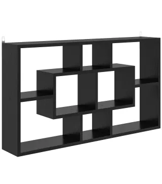 Estante de Pared Decorativo Estantería para Libro, CDs con 8 Cubos 85x14,5x47,5 cm Negro