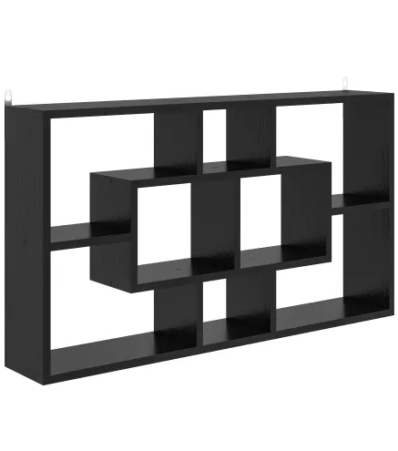 Estante de Pared Decorativo Estantería para Libro, CDs con 8 Cubos 85x14,5x47,5 cm Negro