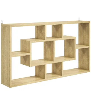 Estante de Pared Decorativo Estantería para Libro, CDs con 8 Cubos 85x14,5x47,5 cm Roble