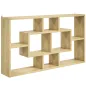Estante de Pared Decorativo Estantería para Libro, CDs con 8 Cubos 85x14,5x47,5 cm Roble