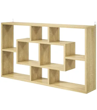 Estante de Pared Decorativo Estantería para Libro, CDs con 8 Cubos 85x14,5x47,5 cm Roble