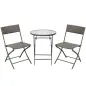 Conjunto de Muebles de Jardín con Sillas Plegables y Mesa de Vidrio para Terraza Patio Marrón Conjunto de Muebles de Jardín con Sillas Plegables y Mesa de Vidrio para Terraza Patio Marrón