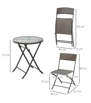 Conjunto de Mesa y 2 Sillas