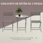 Conjunto de Muebles de Jardín con Sillas Plegables y Mesa de Vidrio para Terraza Patio Marrón Conjunto de Muebles de Jardín con Sillas Plegables y Mesa de Vidrio para Terraza Patio Marrón