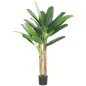 Árbol de Plátano Artificial 150 cm Planta Artificial Decorativa con Maceta y 2 Troncos para Hogar Oficina Salón Verde