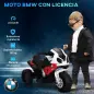 Moto Eléctrica para Niños de 18-36 Meses con Licencia BMW S1000RR con Velocidad 2,5 km/h Carga 20 kg 66x37x44 cm Rojo