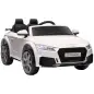 Coche Eléctrico para Niños de 3+ Años Audi TT Eléctrico 12V con Velocidad 3 km/h Mando a Distancia 102x60x44 cm Blanco