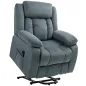 Sillón Relax Reclinable Eléctrico Levanta Personas con Puerto USB Control Remoto Asiento Ancho Reposapiés Gris