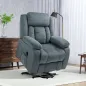 Sillón Relax Reclinable Eléctrico Levanta Personas con Puerto USB Control Remoto Asiento Ancho Reposapiés Gris