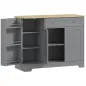 Aparador de Cocina Armario de Cocina con 3 Estantes de Puerta Cajón Estantes Ajustables para Comedor 105x40x83 cm Gris