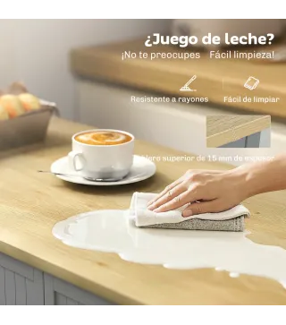 Aparador de Cocina Armario de Cocina con 3 Estantes de Puerta Cajón Estantes Ajustables para Comedor 105x40x83 cm Gris