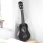 Ukelele Soprano para Principiantes con 4 Cuerdas de Nylon Ajustables Juguete educativo 53x17,5x6,2cm Negro Ukelele Soprano para Principiantes con 4 Cuerdas de Nylon Ajustables Juguete educativo 53x17,5x6,2cm Negro