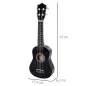 Ukelele Soprano para Principiantes con 4 Cuerdas de Nylon Ajustables Juguete educativo 53x17,5x6,2cm Negro Ukelele Soprano para Principiantes con 4 Cuerdas de Nylon Ajustables Juguete educativo 53x17,5x6,2cm Negro