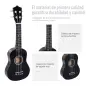 Ukelele Soprano para Principiantes con 4 Cuerdas de Nylon Ajustables Juguete educativo 53x17,5x6,2cm Negro Ukelele Soprano para Principiantes con 4 Cuerdas de Nylon Ajustables Juguete educativo 53x17,5x6,2cm Negro