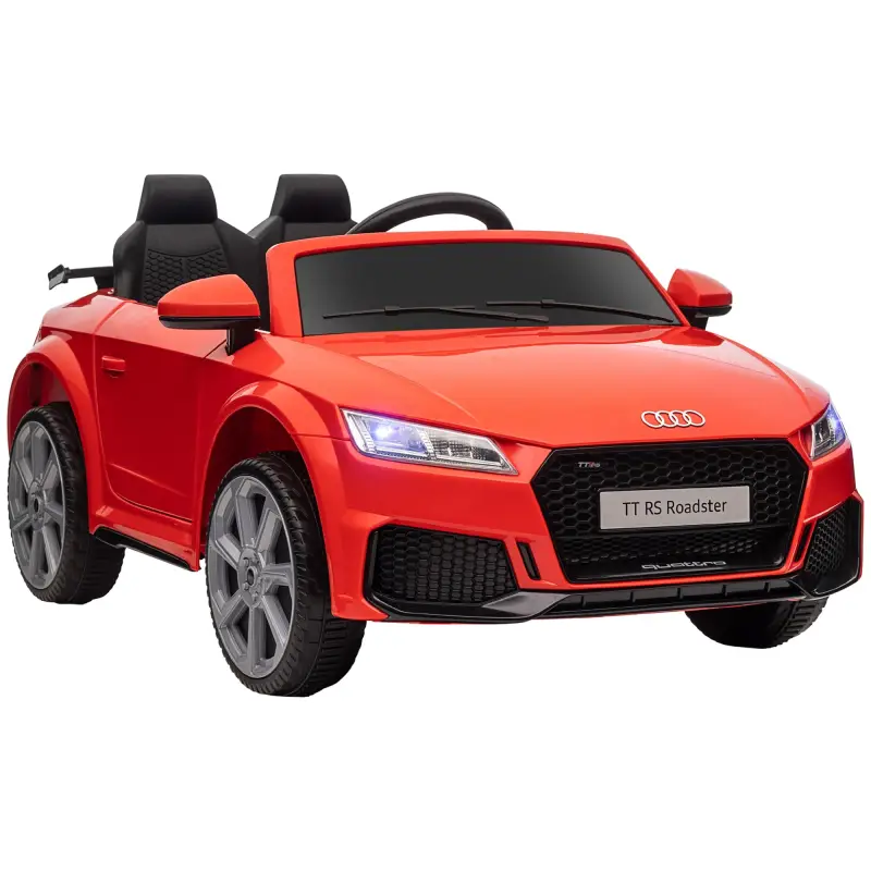 Coche Eléctrico para Niños de 3+ Años Audi TT Eléctrico 12V con Velocidad 3 km/h Mando a Distancia 102x60x44 cm Rojo