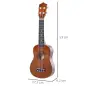 Ukelele Soprano para Principiantes con 4 Cuerdas de Nylon Ajustables Juguete educativo 53x17,5x6,2cm Marrón