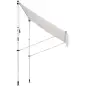 Toldo Manual Retráctil 200x150x170-280 cm para Balcón y Terraza con Altura Ajustable con Manivela Blanco