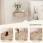 Set de 2 Mesillas de Noche de Pared Mesitas de Noche Flotantes con 1 Cajón para Dormitorio 40x30x15 cm Roble