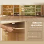 Armario para Zapatos de Bambú con Puertas de Persiana Capacidad para 14 Pares Estantes Ajustables Natural