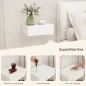 Set de 2 Mesillas de Noche de Pared Mesitas de Noche Flotantes con 1 Cajón para Dormitorio 40x30x15 cm Blanco