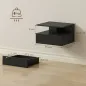 Juego de 2 Mesitas de Noche Flotantes con Cajón Montado en la Pared 35x32x22,5 cm Negro