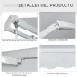 Toldo Manual Retráctil 350x250 cm, Toldo Exterior Terraza con Ángulo Ajustable, Brazo Articulado, Montaje a Pared, Estructura de