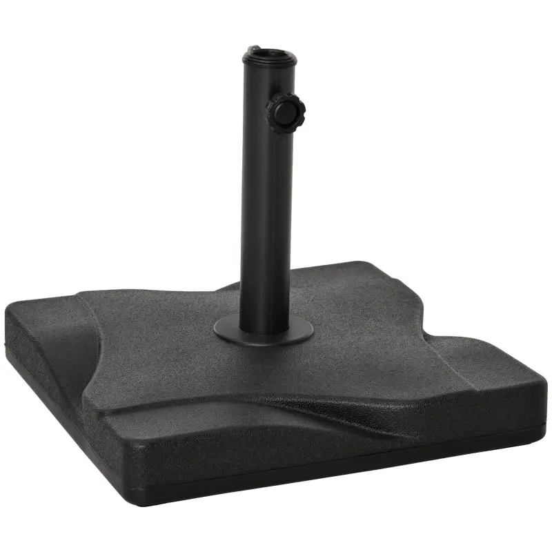 Base para Sombrilla de 20 kg Apta para Postes de Parasol de Ø32mm Ø38mm o Ø48mm 41,5x41,5x33cm Negro