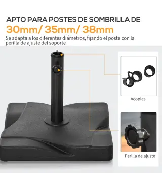 Base para Parasol de Jardín