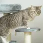 Árbol Rascador para Gato Ø40x65 cm con 3 niveles y Cuerda Colgante Plataformas y Postes con Cuerda de Sisal Natural Gris