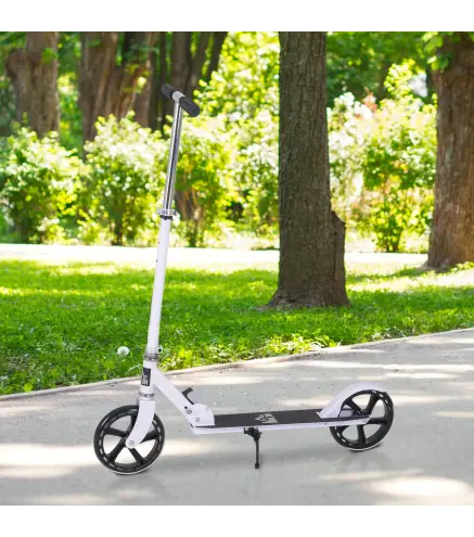 Patinete Plegable para Niños de 7-14 Años Scooter Infantil Manillar Ajustable en Altura de 4 Niveles con Freno Blanco