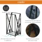 Estante de Leña para Chimenea Soporte para Leña con 4 Herramientas Carga 100 kg 46x30x76 cm Negro