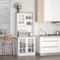 Alacena de Cocina con Estantes y Puertas de Vidrio para Pequeños Electrodomésticos y Menaje 80x37x183 cm Blanco Alacena de Cocina con Estantes y Puertas de Vidrio para Pequeños Electrodomésticos y Menaje 80x37x183 cm Blanco