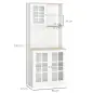 Alacena de Cocina con Estantes y Puertas de Vidrio para Pequeños Electrodomésticos y Menaje 80x37x183 cm Blanco Alacena de Cocina con Estantes y Puertas de Vidrio para Pequeños Electrodomésticos y Menaje 80x37x183 cm Blanco