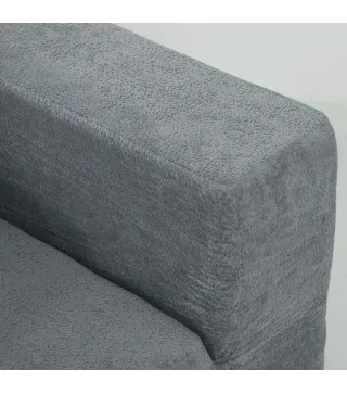 Sofá Seccional en Forma de U Sofá Modular con 2 Taburetes 2 Almohadas Reposabrazos Anchos sin Montaje Gris