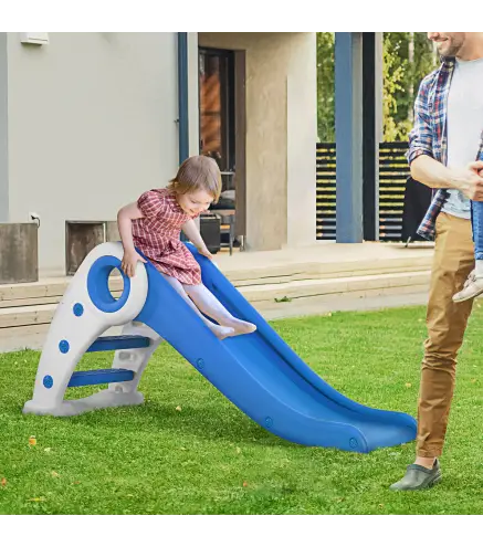 Tobogán Infantil de 18-36 Meses Tobogán para Niños Plegable con Escaleras Rampa Larga para Jardín Parque Interiores 120x50x56 cm