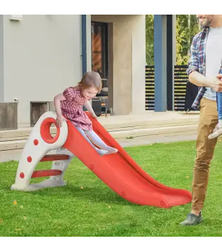 Tobogán Infantil de 18-36 Meses Tobogán para Niños Plegable con Escaleras Rampa Larga para Jardín Parque Interiores 120x50x56 cm