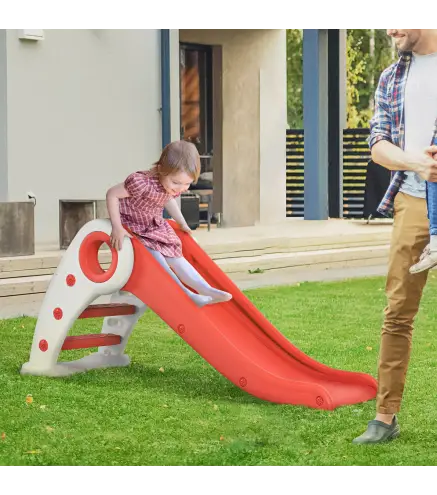 Tobogán Infantil de 18-36 Meses Tobogán para Niños Plegable con Escaleras Rampa Larga para Jardín Parque Interiores 120x50x56 cm