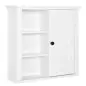 Armario de Baño de Pared Multifuncional Gabinete para Ahorro de Espacio con 3 Niveles Abiertos 1 Puerta Estante Ajustable Antivu Armario de Baño de Pared Multifuncional Gabinete para Ahorro de Espacio con 3 Niveles Abiertos 1 Puerta Estante Ajustable Antivu