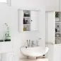 Armario de Baño de Pared Multifuncional Gabinete para Ahorro de Espacio con 3 Niveles Abiertos 1 Puerta Estante Ajustable Antivu Armario de Baño de Pared Multifuncional Gabinete para Ahorro de Espacio con 3 Niveles Abiertos 1 Puerta Estante Ajustable Antivu